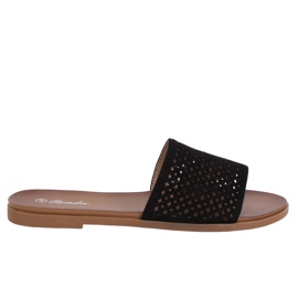 Crne ažurne papuče 620-63 Crne crna