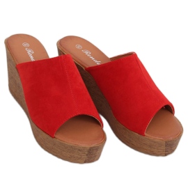 Crvene klinaste papuče crvene 10-236 Crvene crvena