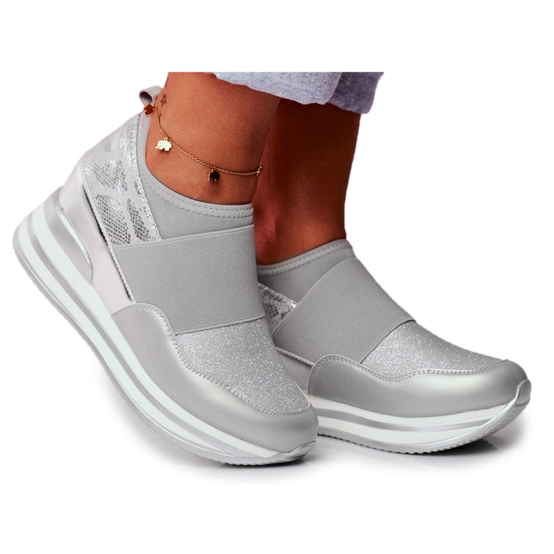 Ženske sportske cipele na klin sive boje Cold Play siva