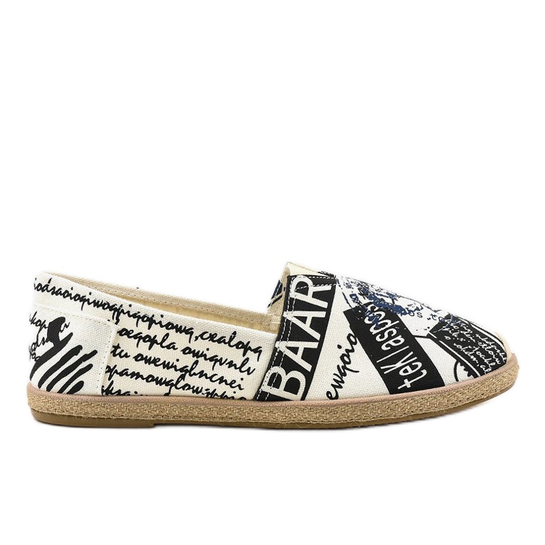 Bijele muške cipele za espadrile BKA-48 bijela crno