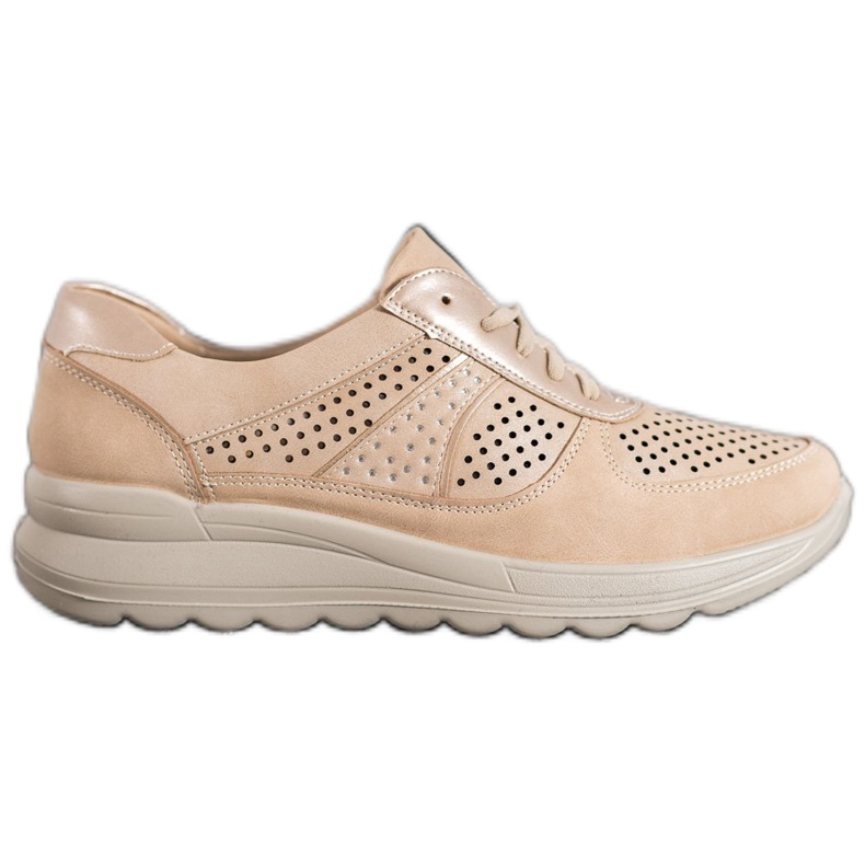 Comer Ažurne tenisice na palmi smeđa žuta boja