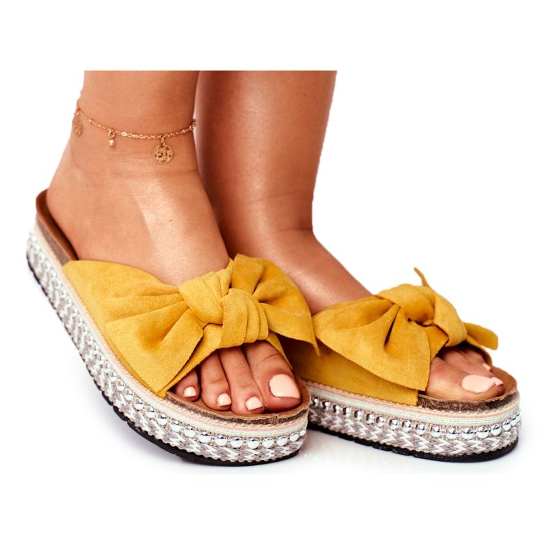 PS1 Ženske visoke papuče Yellow Mortigo žuta boja