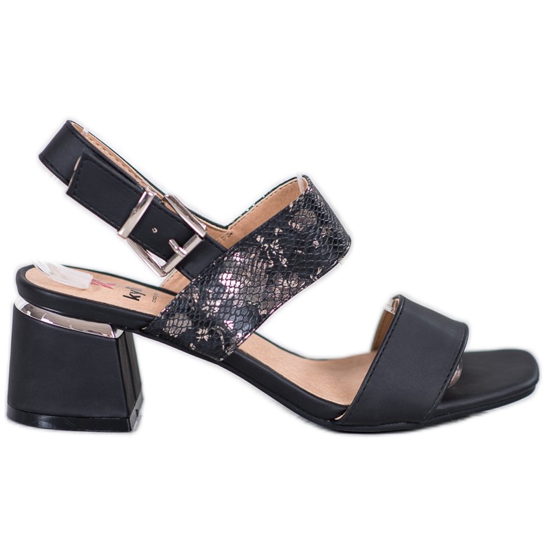 Kylie Modne sandale na šanku crno