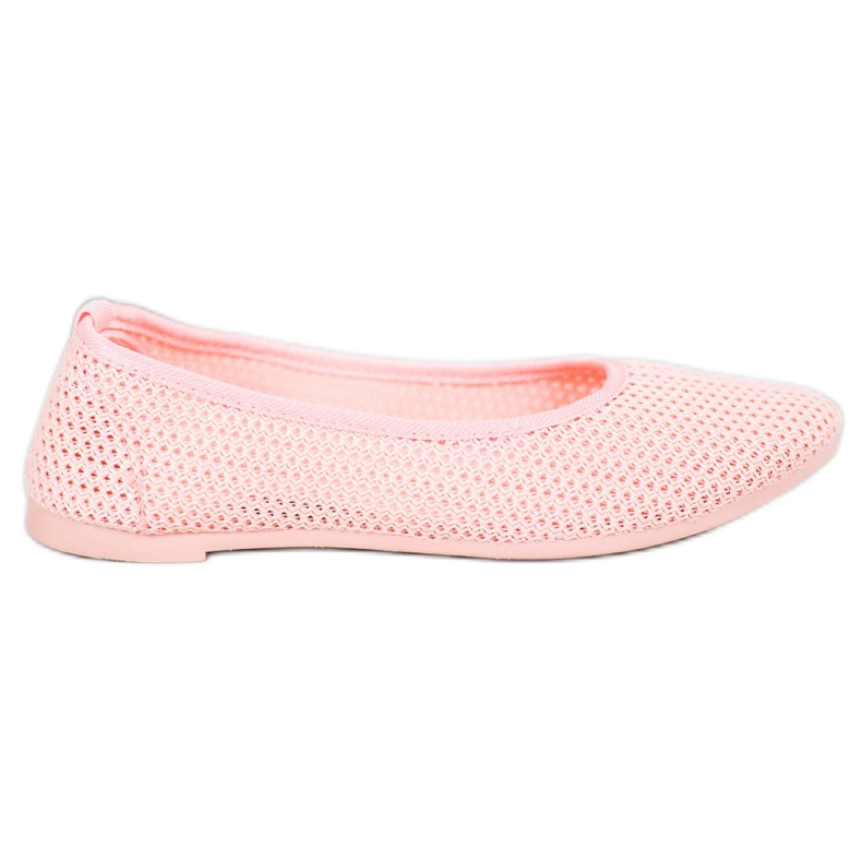 SHELOVET Lagane ažurne balerine ružičasta