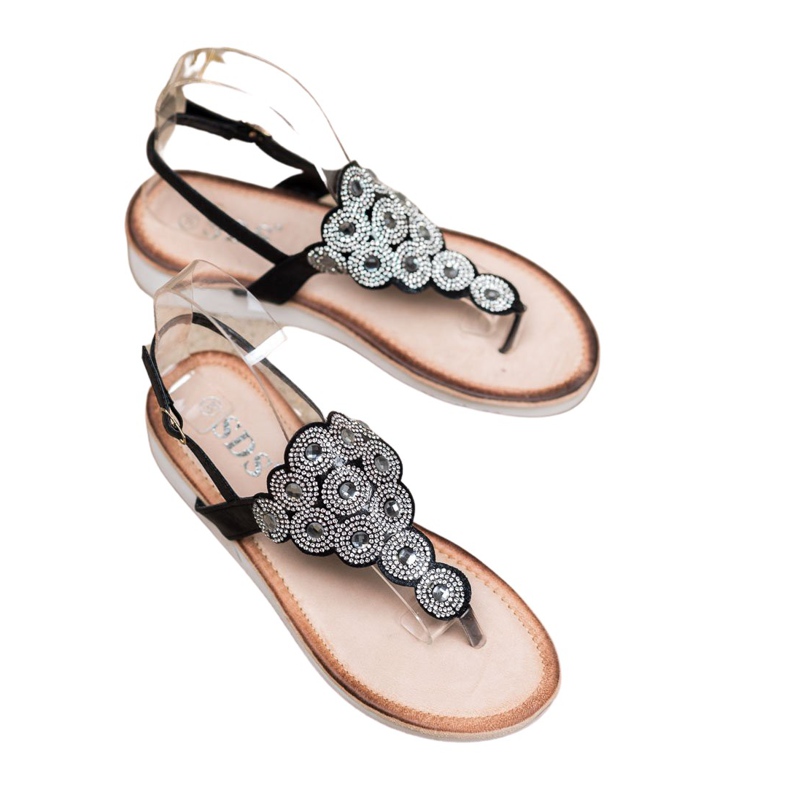 SDS Sandale na platformi s ukrasima crno