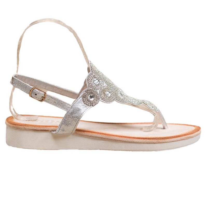 SDS Sandale na platformi s ukrasima siva