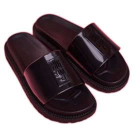 Ženske papuče Big Star na crnoj platformi FF274813 crna