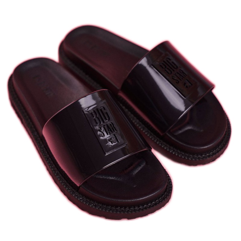 Ženske papuče Big Star na crnoj platformi FF274813