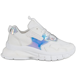 Mannika Modne tenisice s mrežom bijela