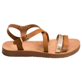 Filippo Ležerne sandale sa zlatnom prugom smeđa zlatni