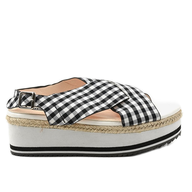 Crne sandale na platformi 1508-1 bijela