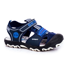 Dječje sandale Big Star s čičak tamnoplavom FF374211 tamnoplava plava