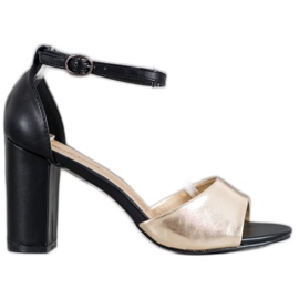 Small Swan Klasične sandale na šanku crno žuta boja