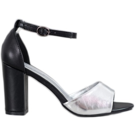 Small Swan Klasične sandale na šanku crna siva