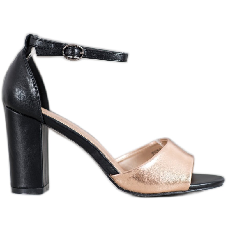 Small Swan Klasične sandale na šanku crno žuta boja