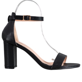 Small Swan Elegantne sandale s visokim potpeticama crno
