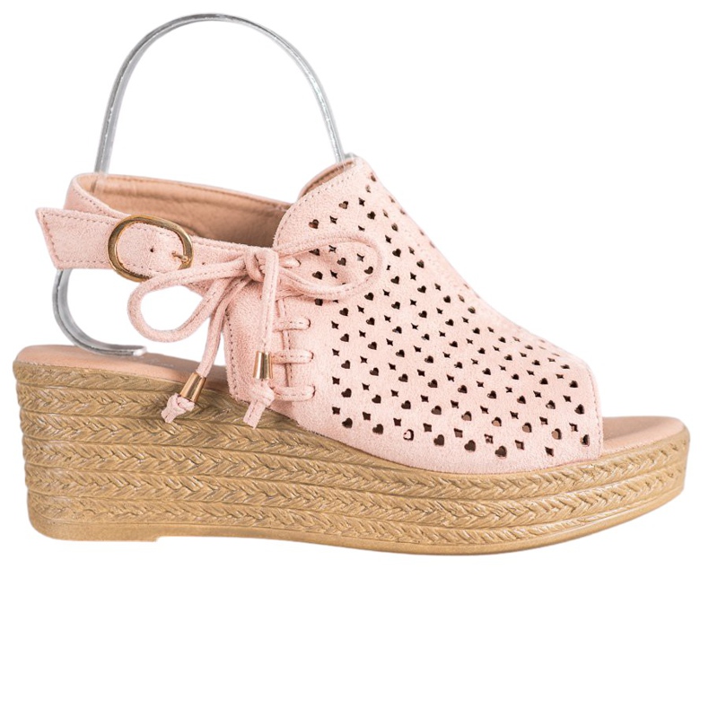 Small Swan Udobne ažur sandale ružičasta