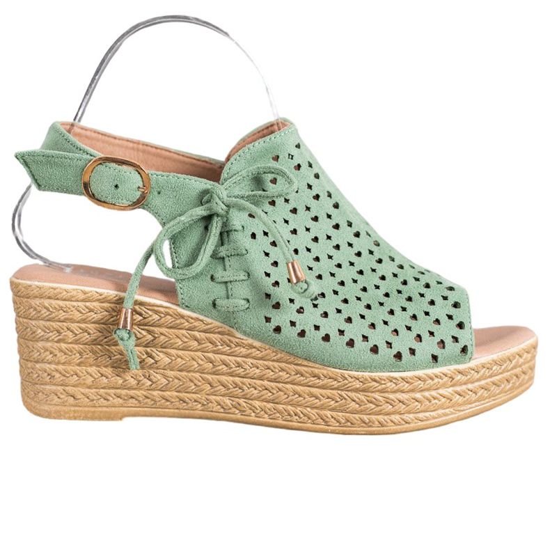 Small Swan Udobne ažur sandale zelena