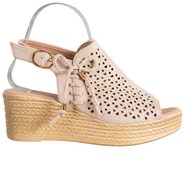 Small Swan Udobne ažur sandale smeđa