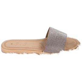 Small Swan Papuče sa sjajem raznobojna siva žuta boja