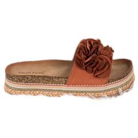 Small Swan Papuče od antilopa s ukrasima višebojan narančasta