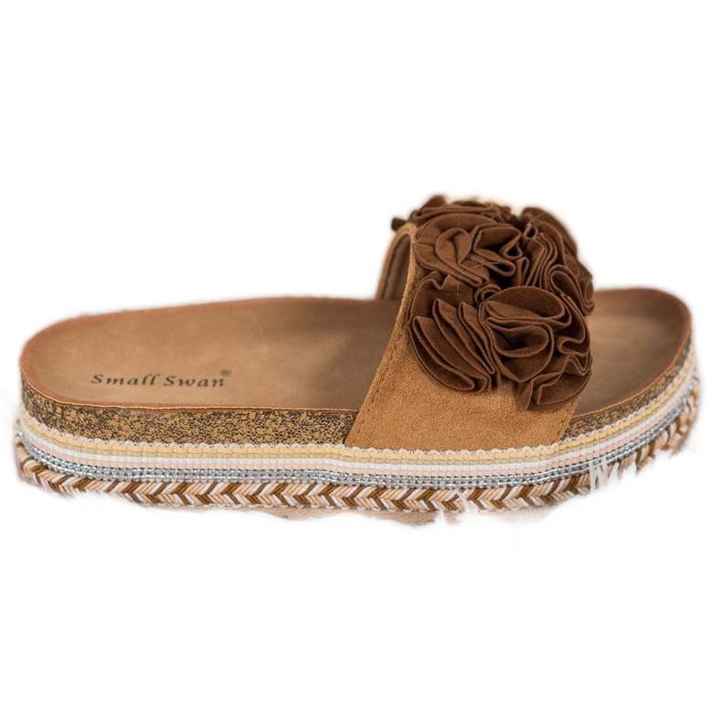 Small Swan Papuče od antilopa s ukrasima smeđa