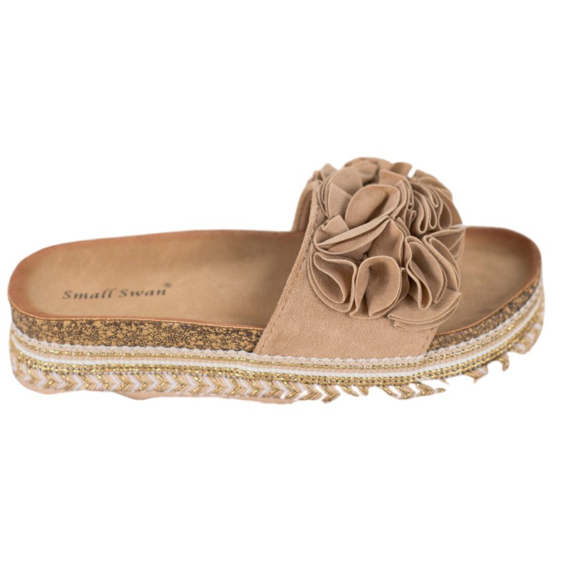 Small Swan Papuče od antilopa s ukrasima smeđa