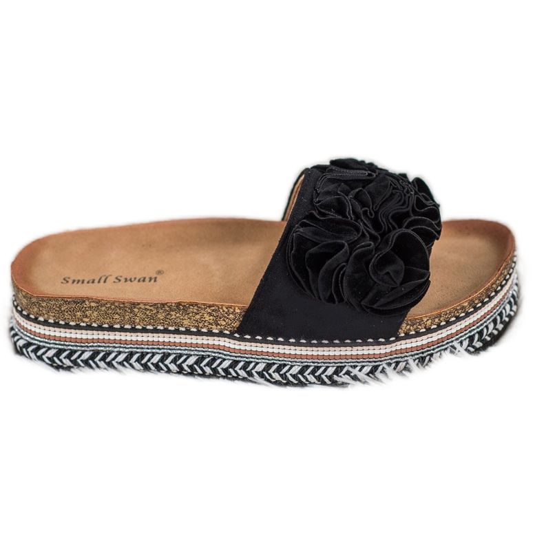 Small Swan Papuče od antilopa s ukrasima crno