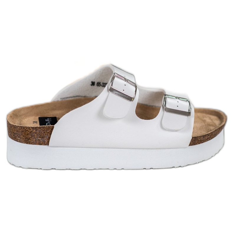 SHELOVET Bijele papuče na platformi bijela