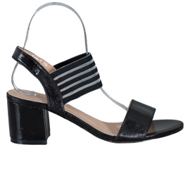 Small Swan Sjajne sandale koje klize crna