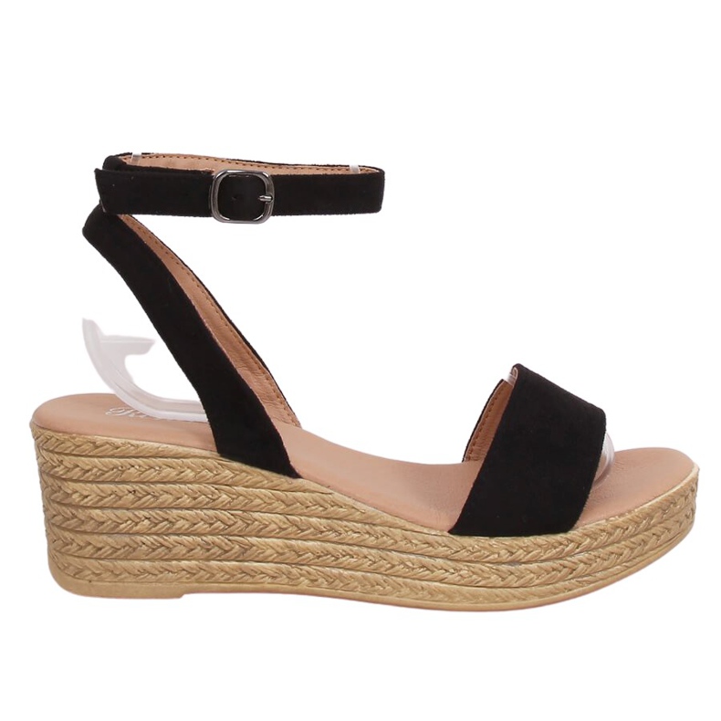 Crne sandale na klin 019-18 Crna crno