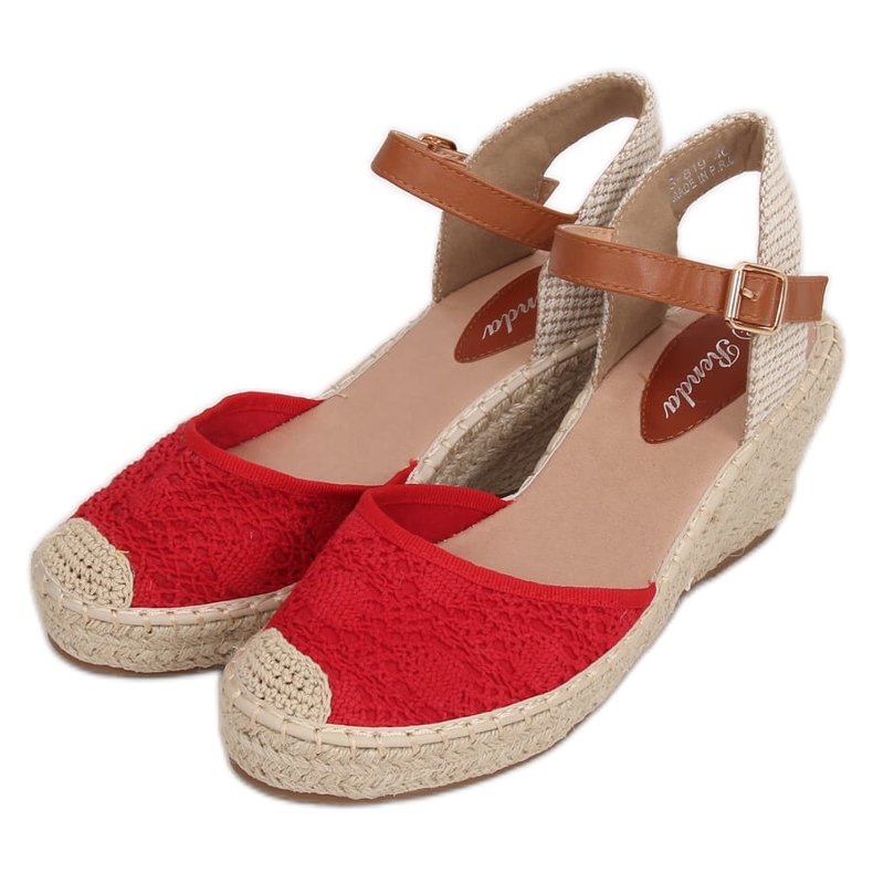 Crvene espadrile na klinovima, crvene S-819 Crvene crvena
