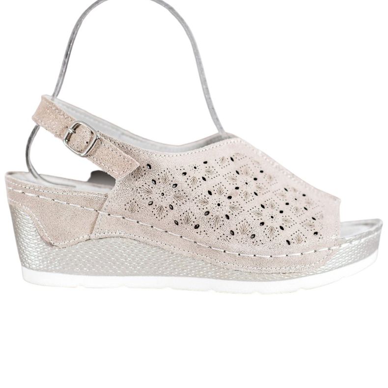 Filippo Kožne sandale sa sjajem smeđa žuta boja