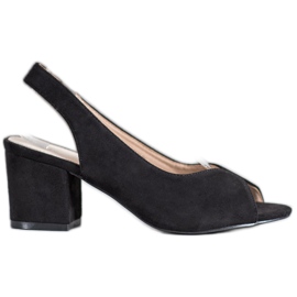 Filippo Ležerne sandale na visoku petu crna