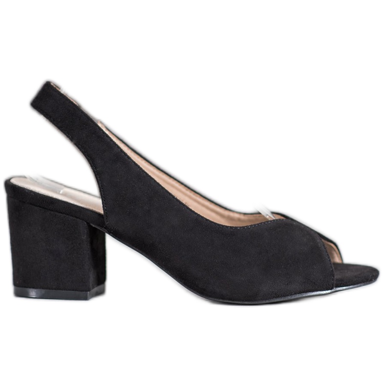 Filippo Ležerne sandale na visoku petu crno