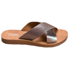 Filippo Sjajne eko kožne papuče siva