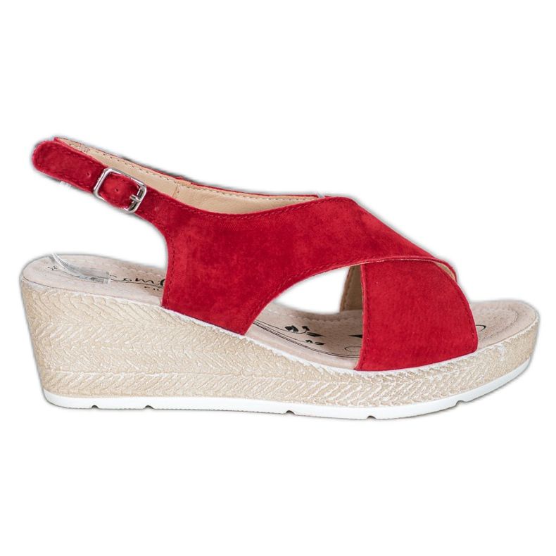 Filippo Lagane kožne sandale crvena