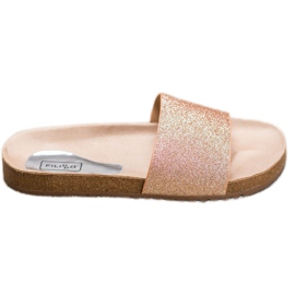 Filippo Zlatne papuče sa sjajem zlatni