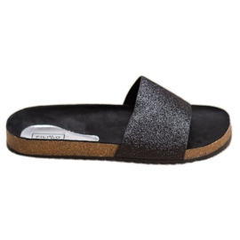 Filippo Crne papuče sa sjajem crno