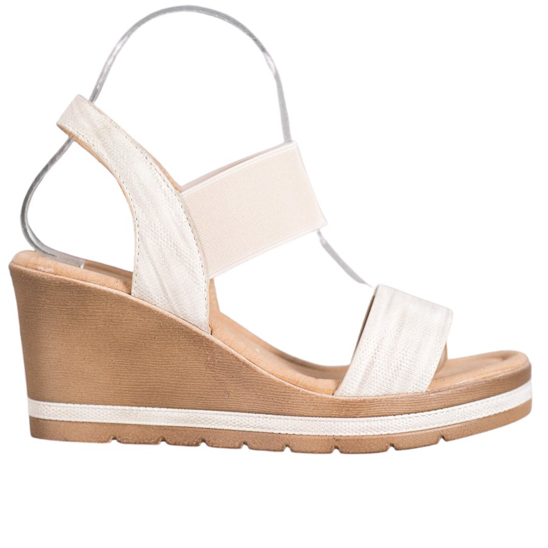 Sea Elves Elegantne sandale na klin smeđa