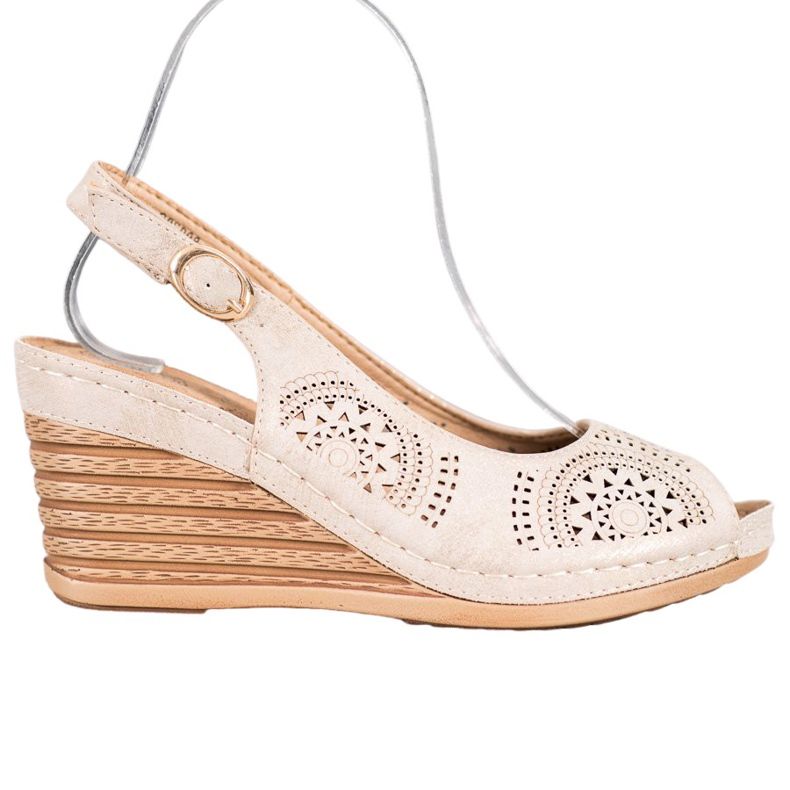 Evento Ažur sandale s eko kožom smeđa