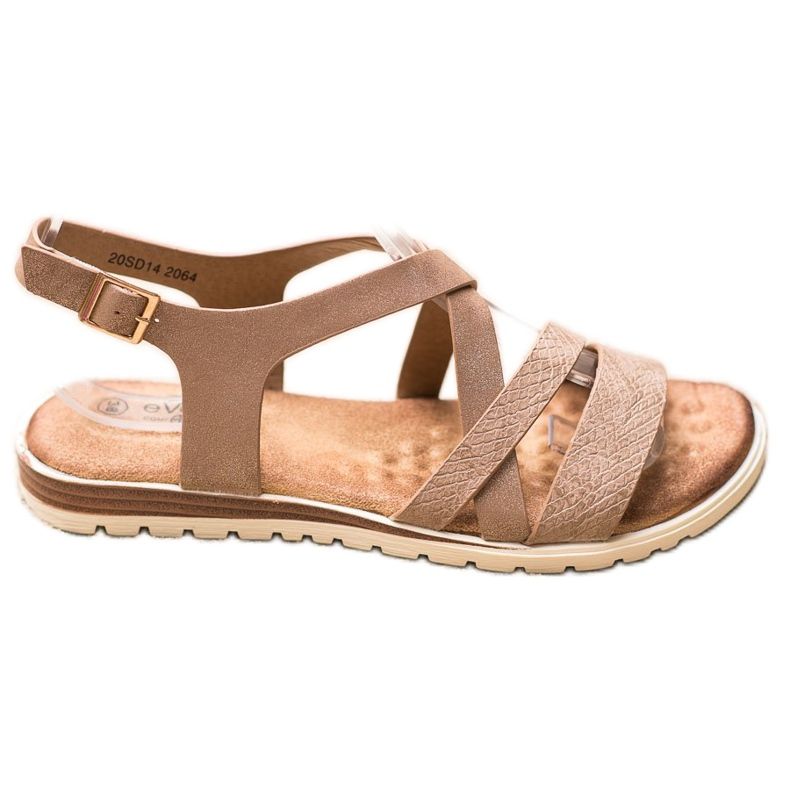 Evento Smeđe sandale s eko kožom smeđa