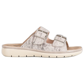 Evento Udobne papuče od eko kože siva