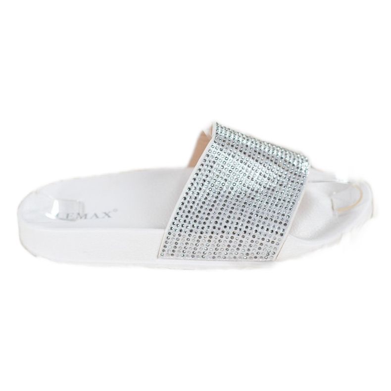 Lemax Bijele papuče s kubnim cirkonijem bijela