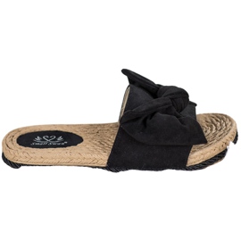 Small Swan Modne papuče s mašnom crna