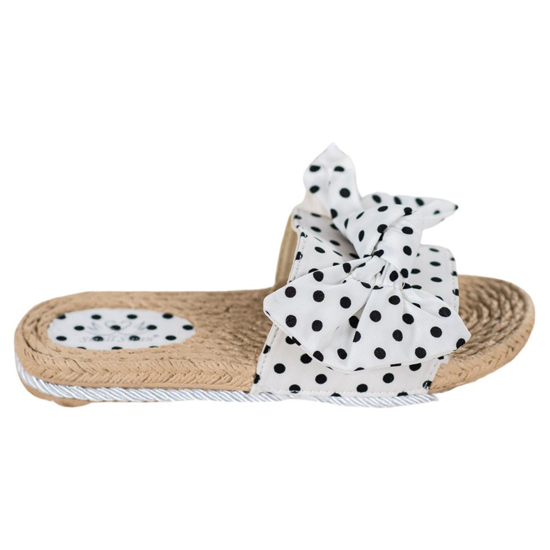 Small Swan Modne papuče s mašnom bijela