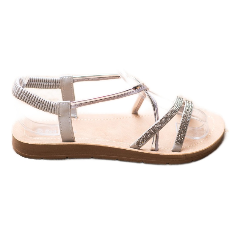 Sea Elves Sandale sa srebrnim ukrasima siva