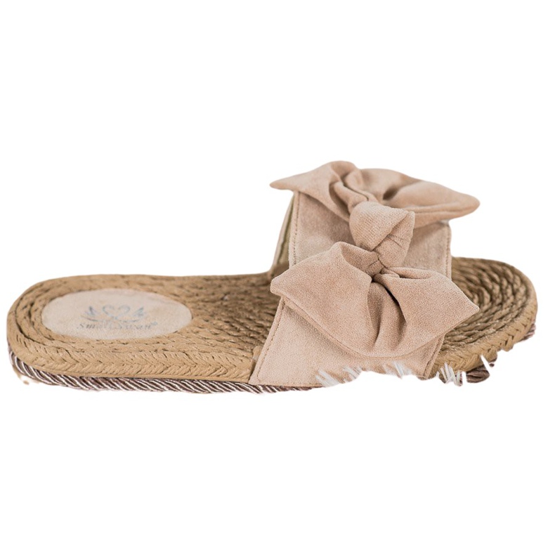 Small Swan Modne papuče s mašnom smeđa