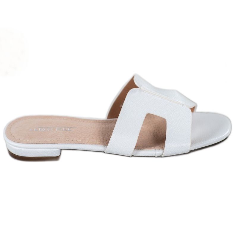 SHELOVET Klasične eko kožne papuče bijela