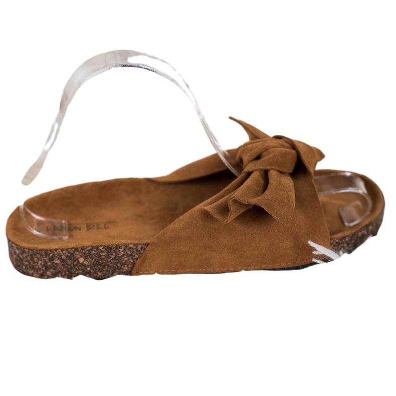 SHELOVET Papuče od antilopa s mašnom smeđa